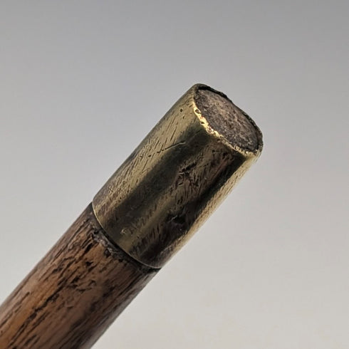 英国アンティーク ブラウン&タンシャフト 丸ハンドル ステッキ 杖 77cm